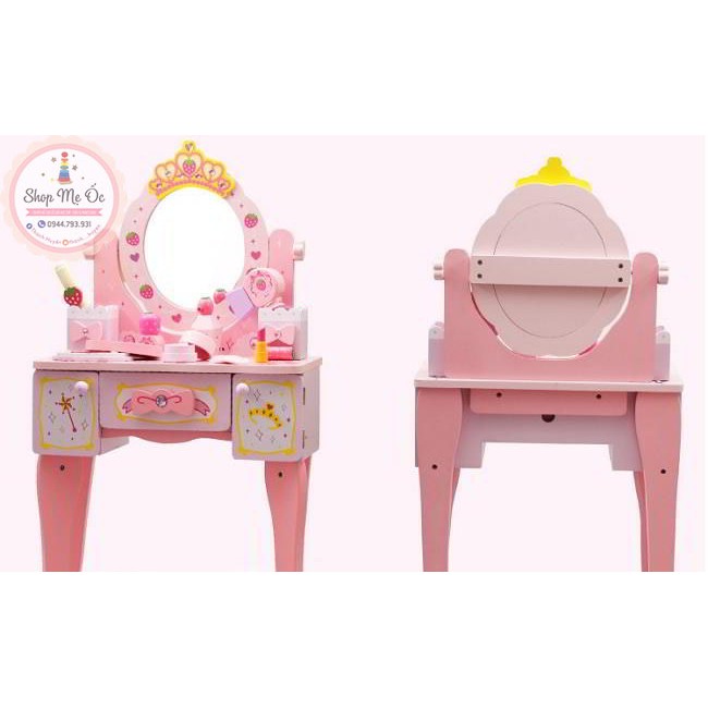 Mother Garden - Bộ Bàn Ghế Trang Điểm dâu hồng cỡ lớn (Cao 93cm và 75cm)