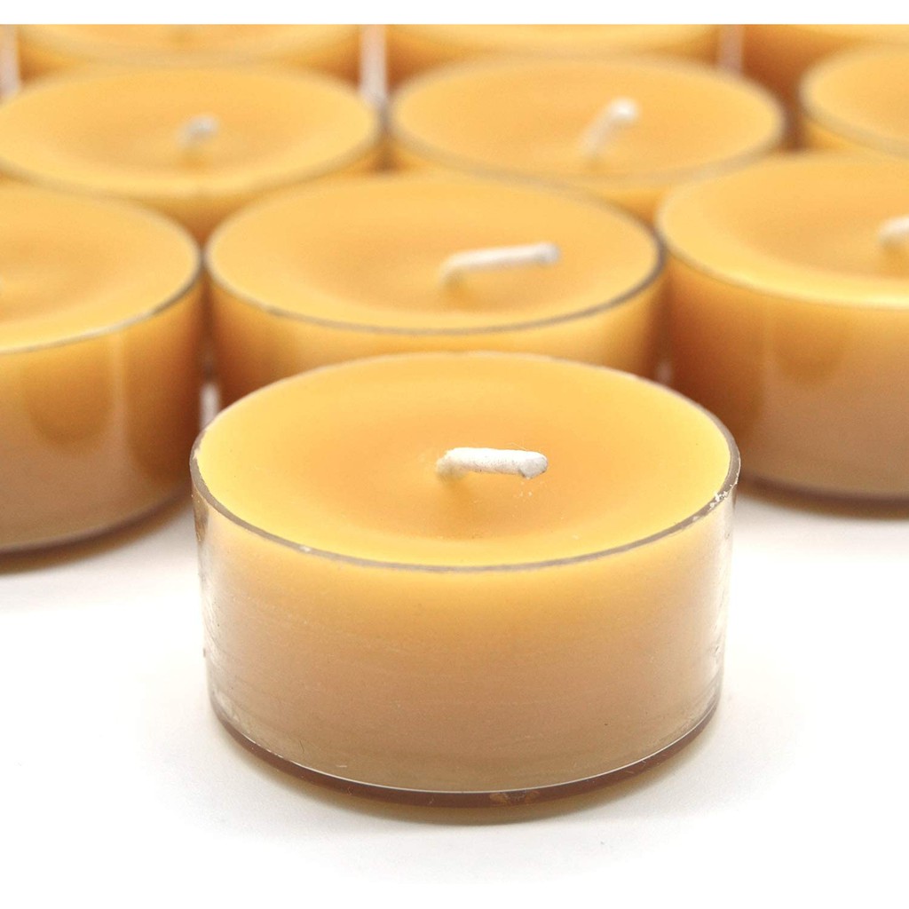 Bộ sản phẩm nến 10 viên tealight sáp ong tự nhiên nguyên chất xuất khẩu