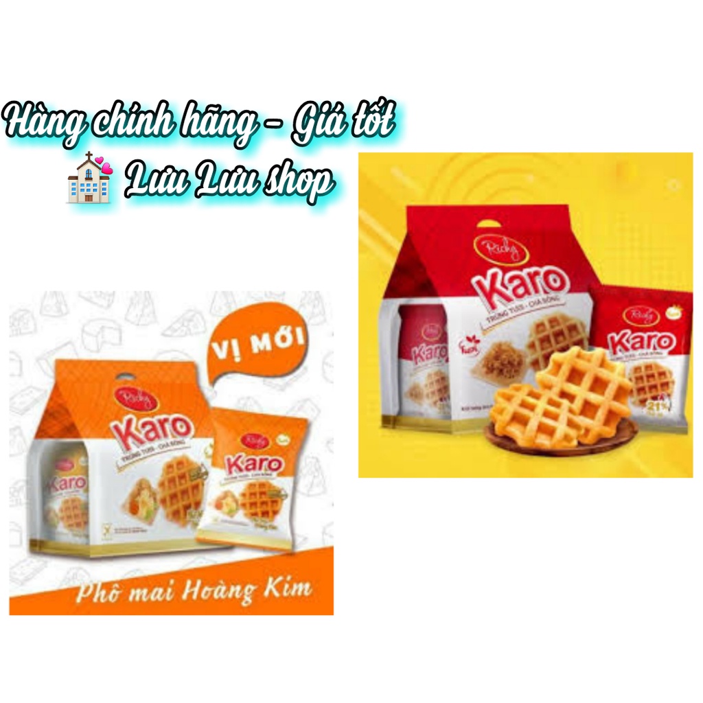 Bánh Karo trứng tươi chà bông / phomai hoàng kim / dừa Richy túi 156g