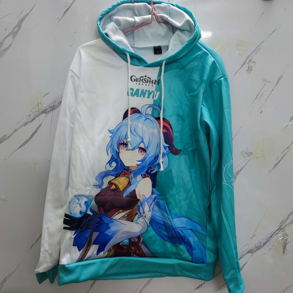 Áo hoodie sweater chui đầu ngoại cỡ in hình nhân vật game Genshin Impact 6 màu kiểu đường phố Harajuku cho nam và nữ
