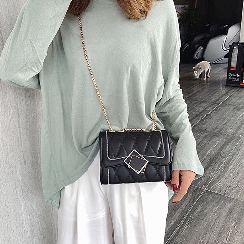 Túi xách nữ đeo chéo khoá gương phong cách hàn quốc Zuliashop8386