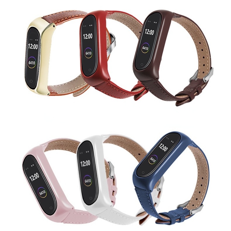 Dây Đeo Da Thay Thế Cho Đồng Hồ Thông Minh Xiaomi Mi Band 6/5/4/3