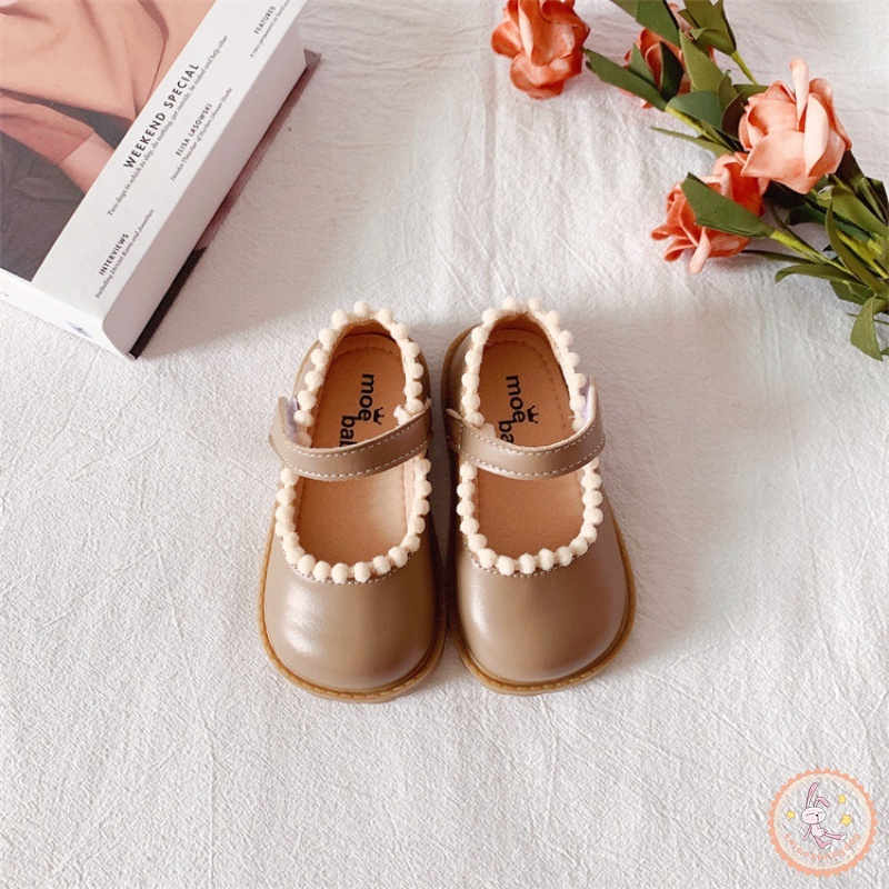 Giày Công Chúa Đế Mềm Chống Trượt Màu Trơn Cho Bé Gái