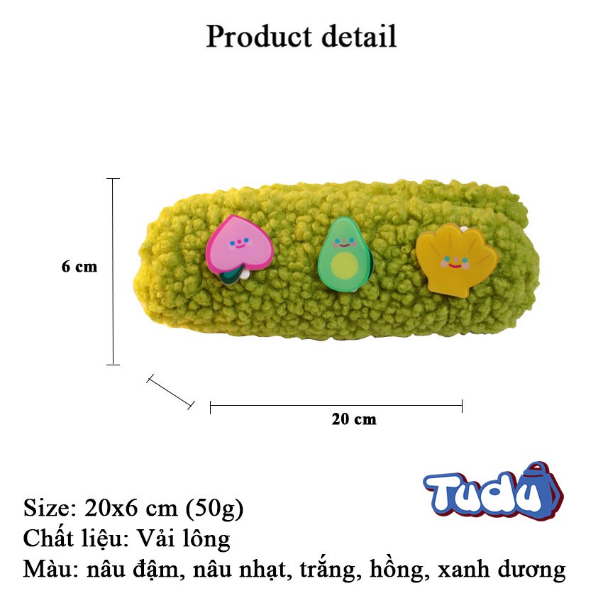 Hộp Bút, Bóp Viết Kèm Sticker Dễ Thương Vải Lông PK302