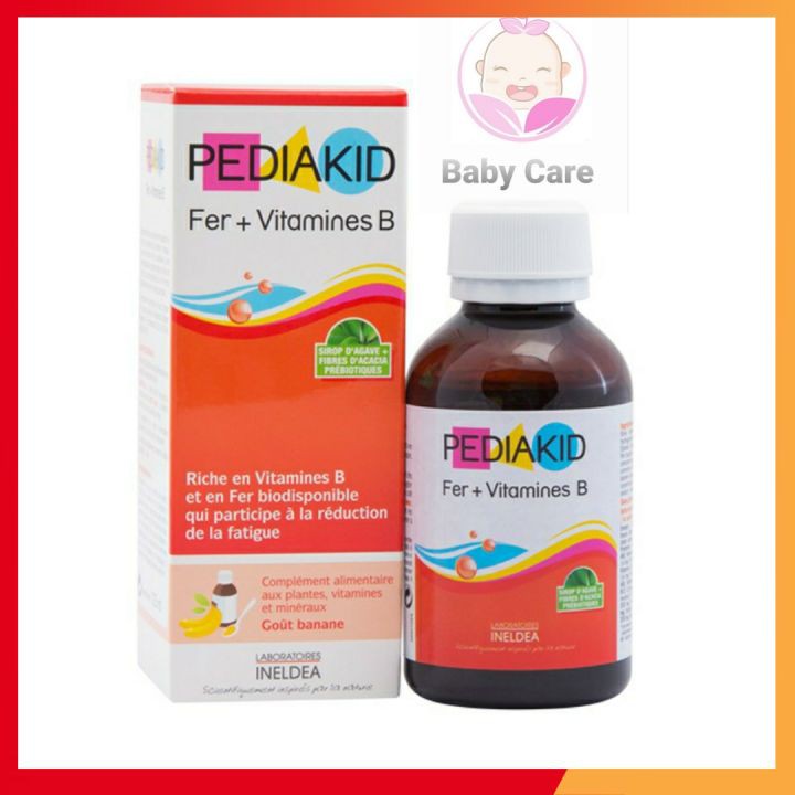 Freeship 💗 Pediakid bổ sung Fer + Vitamin B (Sắt và vitamin nhóm B) 125ml giúp bổ sung sắt và giúp bé ăn ngon