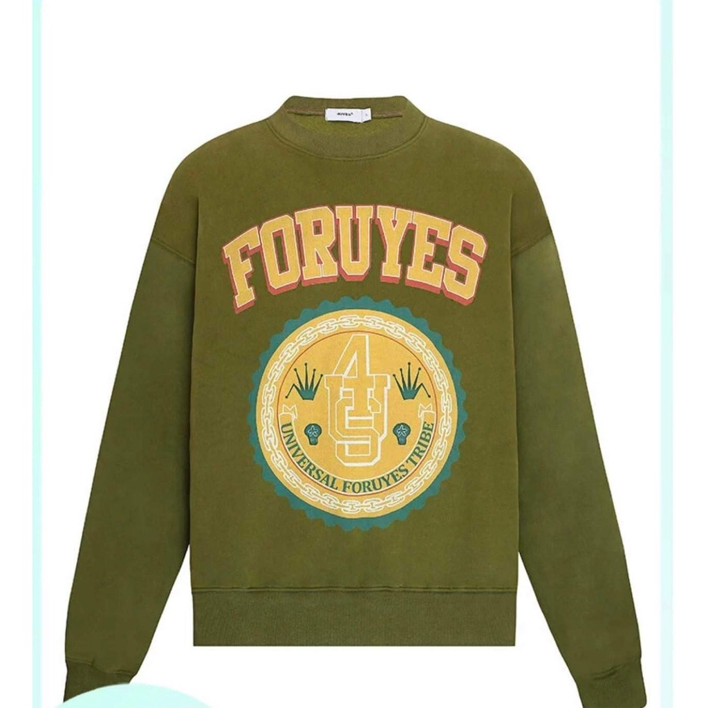 Áo Sweater Nỉ Ngoại Rêu Foruyes 4us PEONYB Unisex [FREESHIP] Thun kiểu form rộng tay bồng dài in chữ vintage hàn quốc