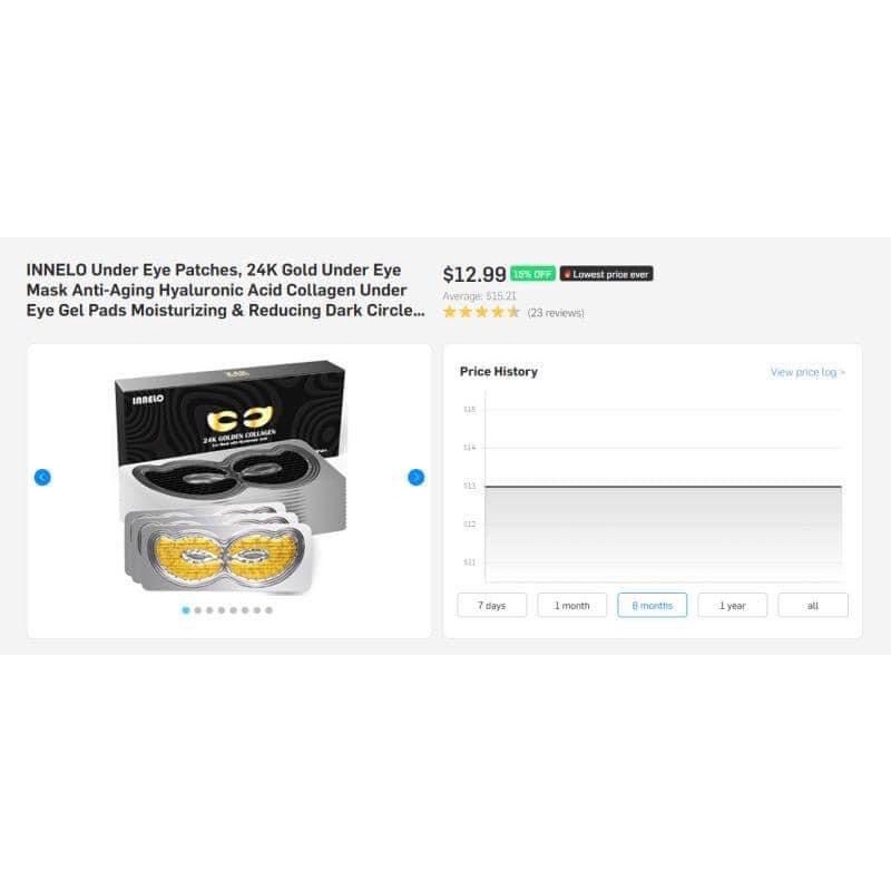 MẶT NẠ MẮT 15 MIẾNG INNELO EYE 24K VÀNG