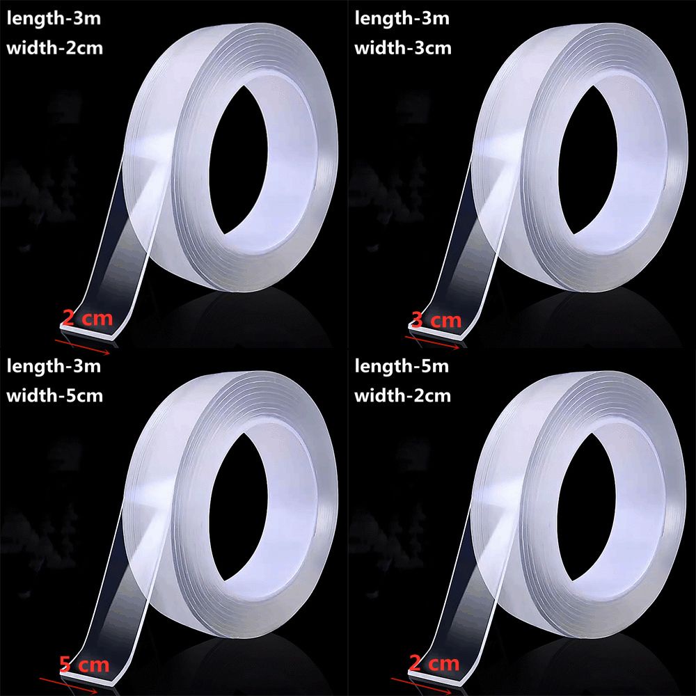 CONOPERY Băng keo nano hai mặt trong suốt 3 / 5m chống thấm nước có thể tái sử dụng cho nhà bếp / phòng tắm