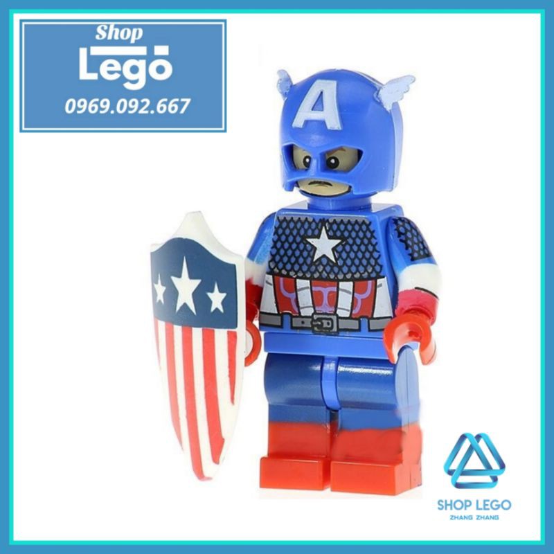 Xếp hình đội trưởng nước Mỹ Captain America First Classic Lego Minifigures Kopf KF2101