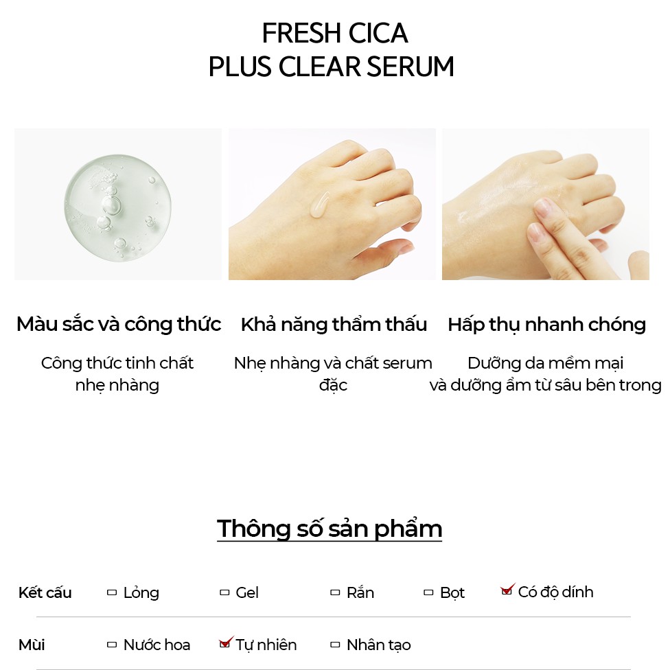 Tinh chất ngừa mụn NACIFIC Fresh Cica Plus Clear Serum 50ml