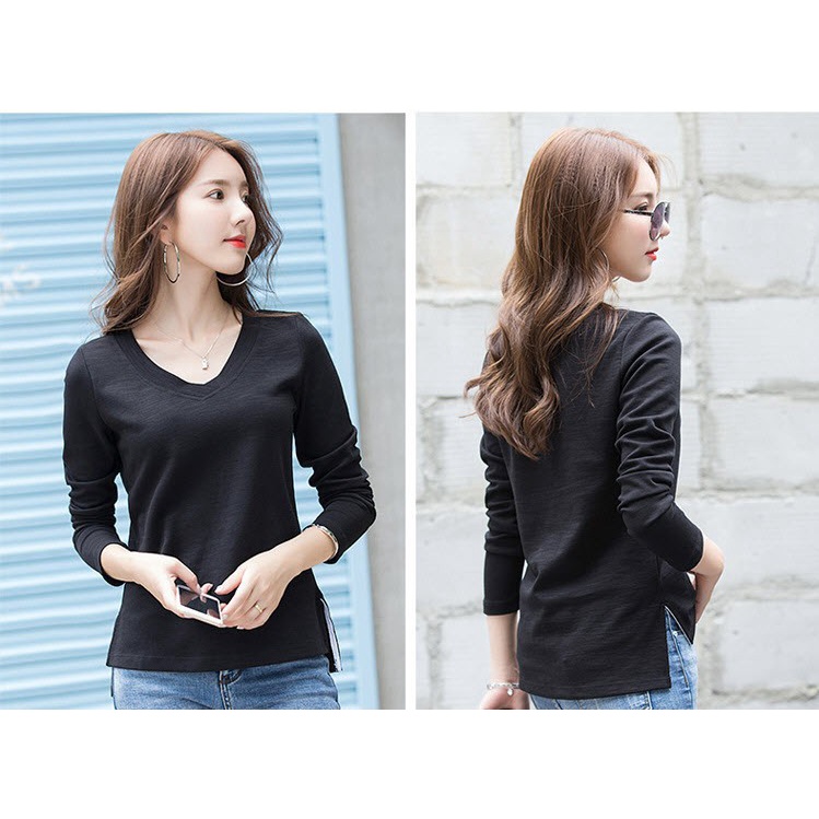 TH1841-1 Áo thun nữ cotton cao cấp dài tay hàng nhập
