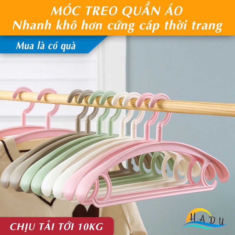  Móc treo quần áo đa năng cao cấp bản vai rộng nhanh khô chắc chăn bền đẹp nhiều màu HADU