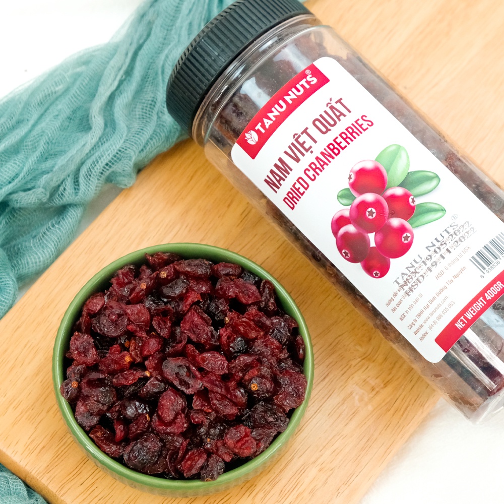 Nam việt quất sấy khô TANU NUTS, nam việt quất không đường Mỹ ăn kiêng, giảm cân