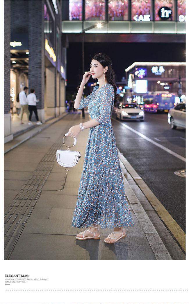 2021 NEW ARRIVAL ready stock french style dress Floral skirt women fashion clothes