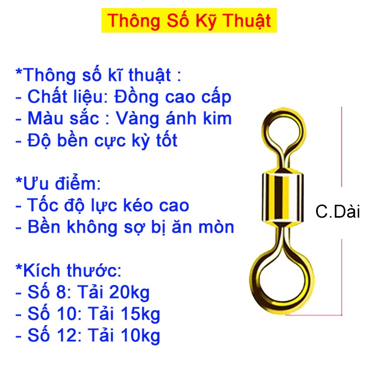 Vỉ Khóa Link Hình Số 8 Ma ní Buộc Trục Câu Đài Câu Đơn Chống Xoắn Cao Cấp PK-05