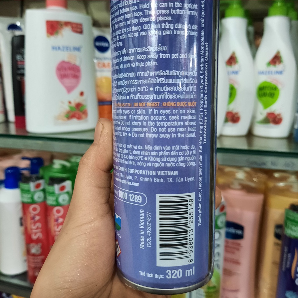 Xịt Phòng OASIS Hương Lavender Chiết Xuất Từ Nhiên Nhiên 320ml