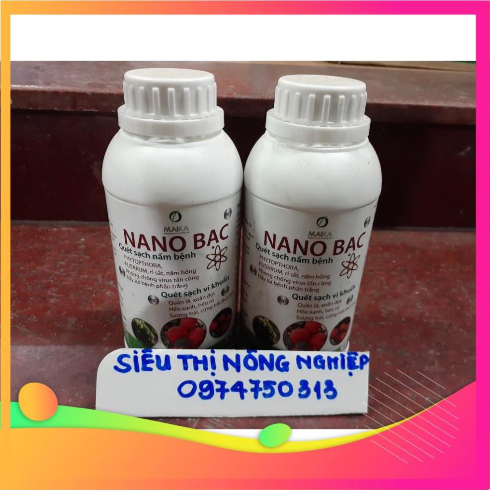Nano bạc Chế phẩm phòng trừ nấm bệnh cây trồng chai 500mml