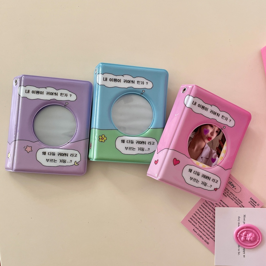 Album Ảnh 3 Inch Họa Tiết Kẻ Sọc Dễ Thương Phong Cách Hàn Quốc