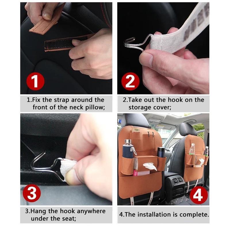 Túi Nỉ Đựng Đồ Dùng Gắn Lưng Ghế Xe Hơi Đa Năng Tiện Dụng