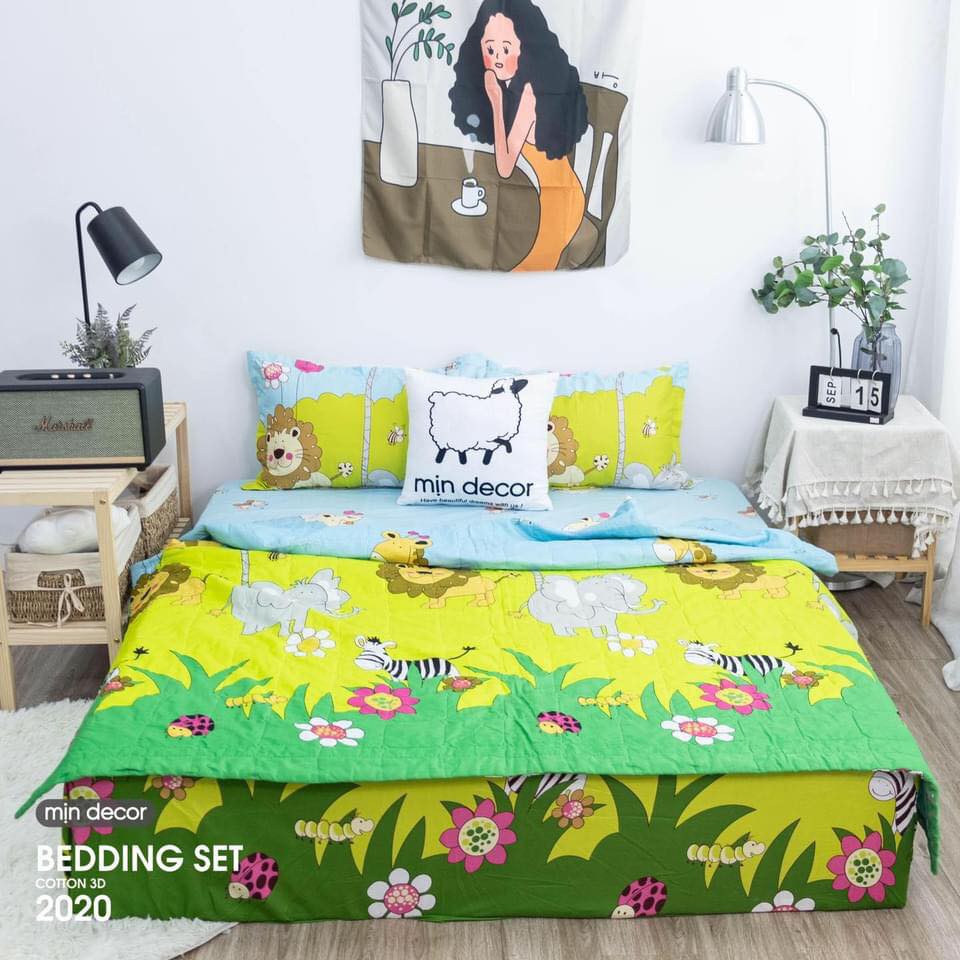 [Được chọn mẫu] Set chăn hè ga gối chất đẹp mẫu Tuần lộc (Nhiều mẫu đẹp)