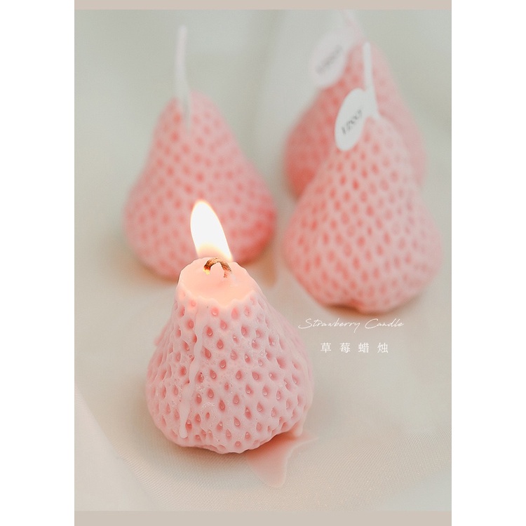 Nến thơm Dâu Tây An Toàn Thư Giãn Không Khói Trang Trí Phòng