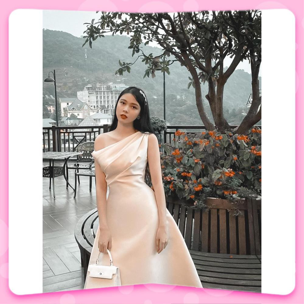 Đầm Nữ, Đầm dự tiệc lệch vai xòe sang trọng quý phái thời thượng V