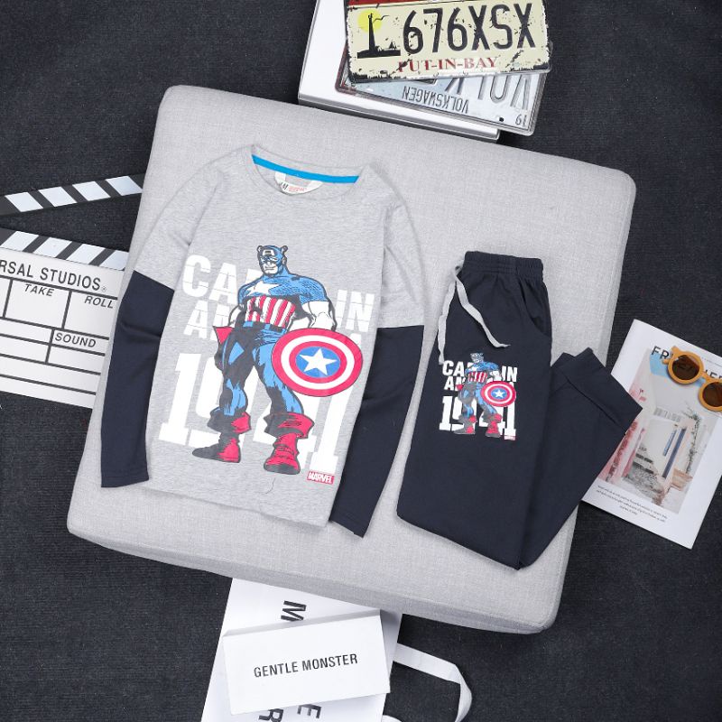 Bộ cotton nối tay cho bé trai 2-7t