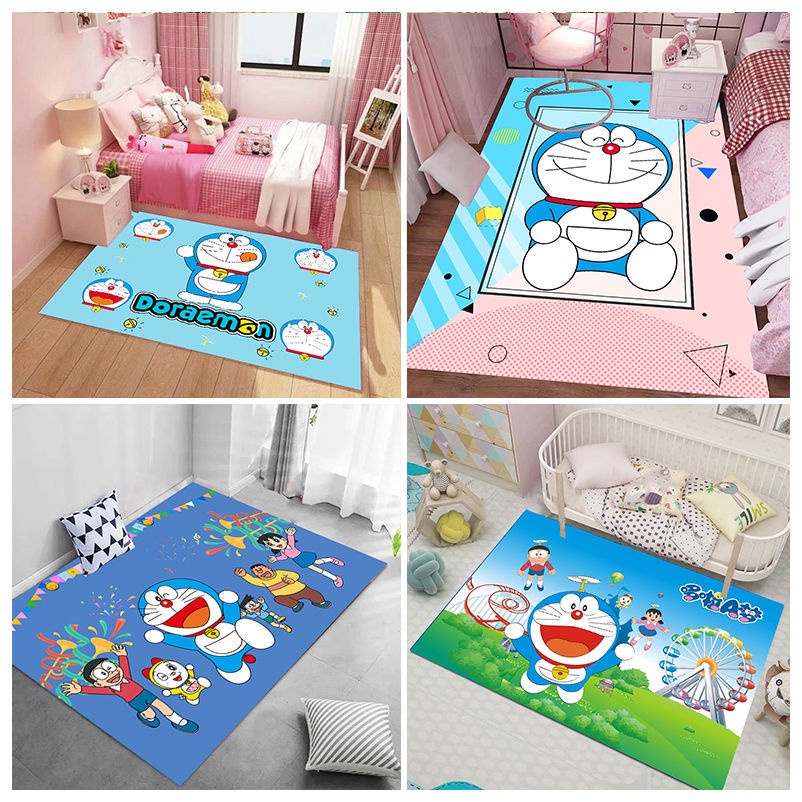 Tấm Thảm Trải Sàn Phòng Khách Hình Doraemon 2022 Dễ Thương