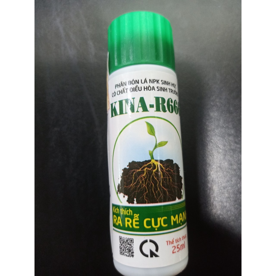 03 chai Phân bón NPK sinh học KINA R666 kích thích RA RỄ CỰC MẠNH Chai 25ml