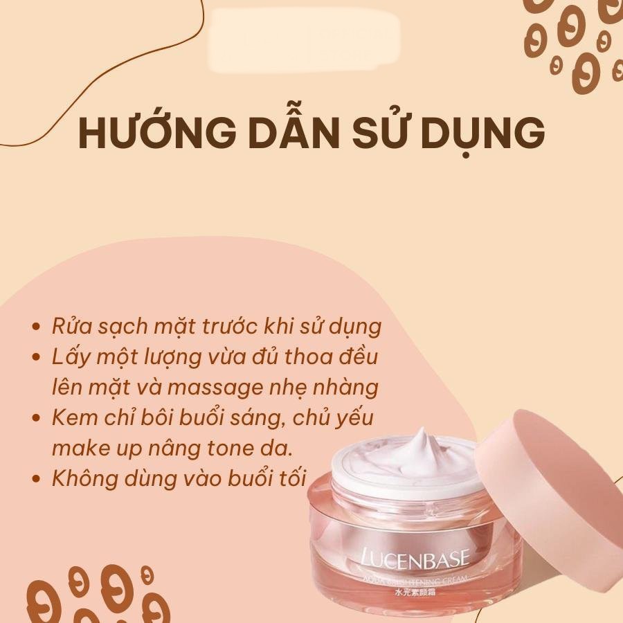 Kem Dưỡng Trắng Nâng Tông Aqua Brightening Lucenbase 50g