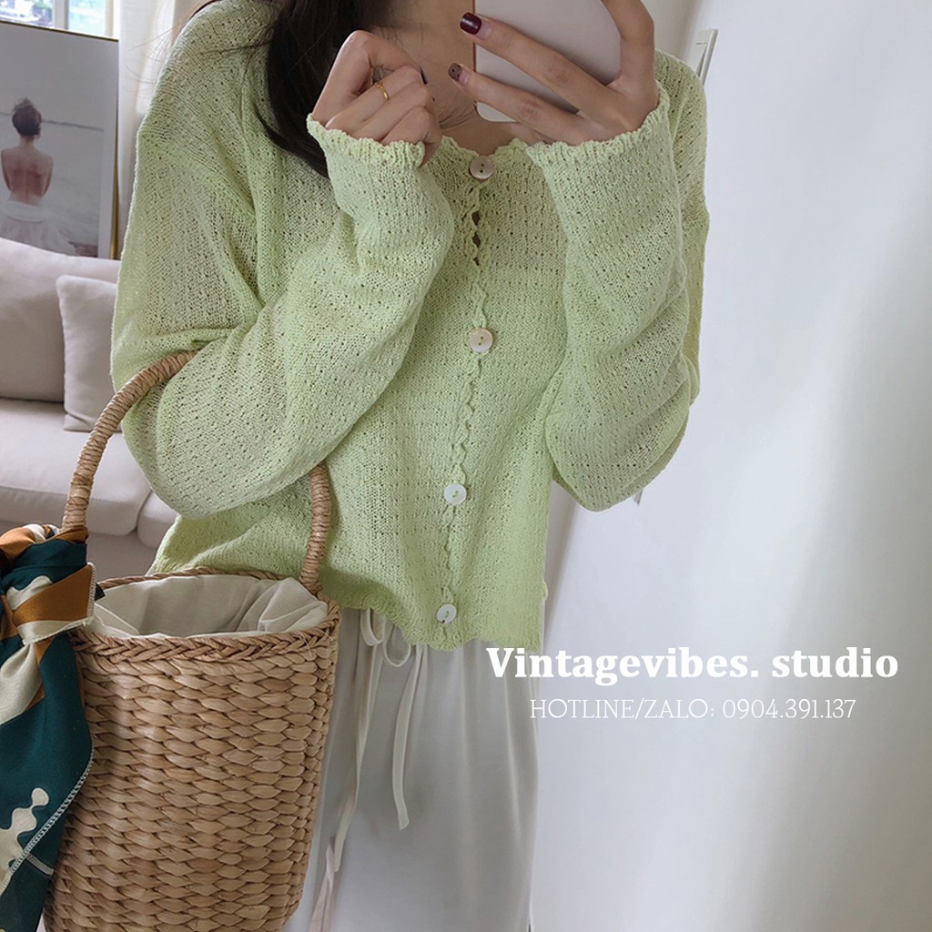 [FREESHIP] Áo khoác cardigan len mỏng hàng cúc giữa Ulzzang (hàng QC) - ẢNH THẬT