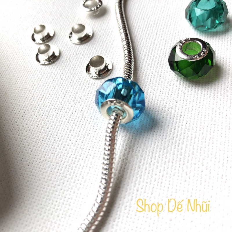 Charm Pha Lê Donut 8x14mm Cho Lắc Tay Pandora 🦗denhuihandmade🦗