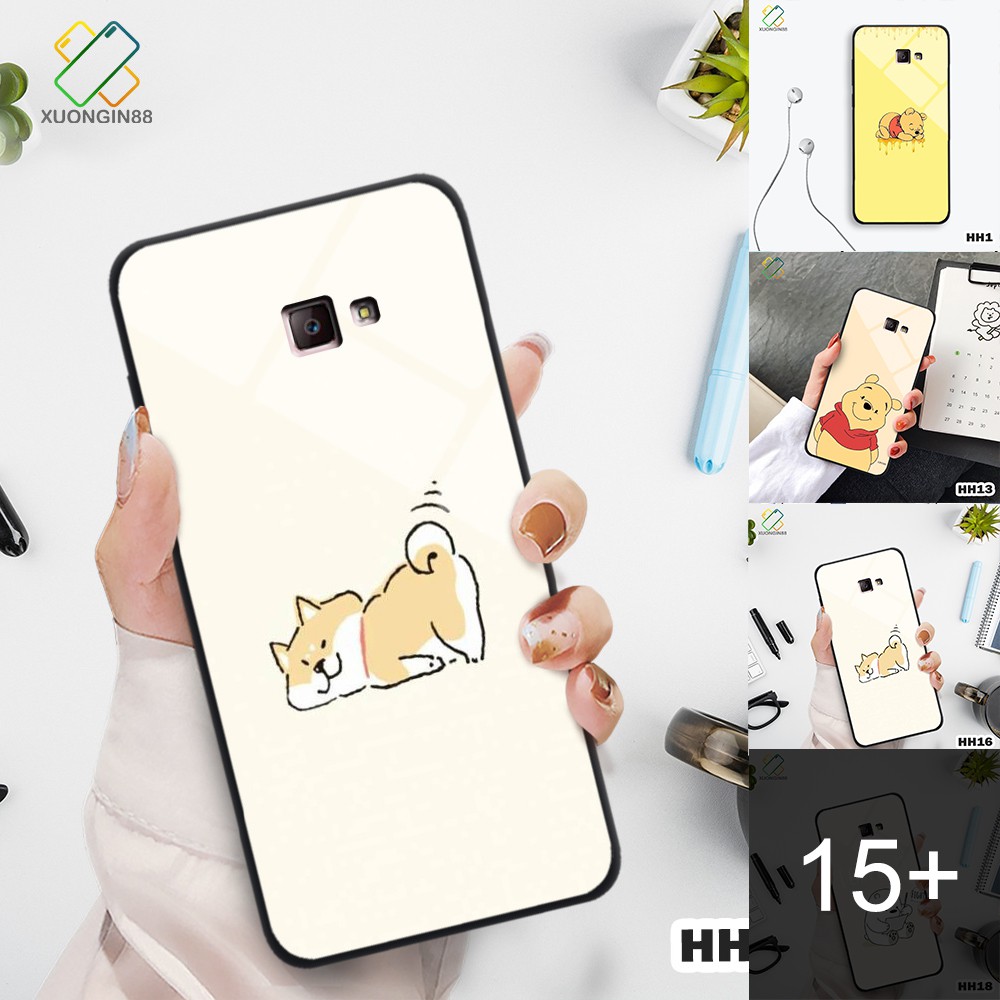 Ốp lưng kính Samsung J7 Prime in 3D hoạt hình cưng xỉu