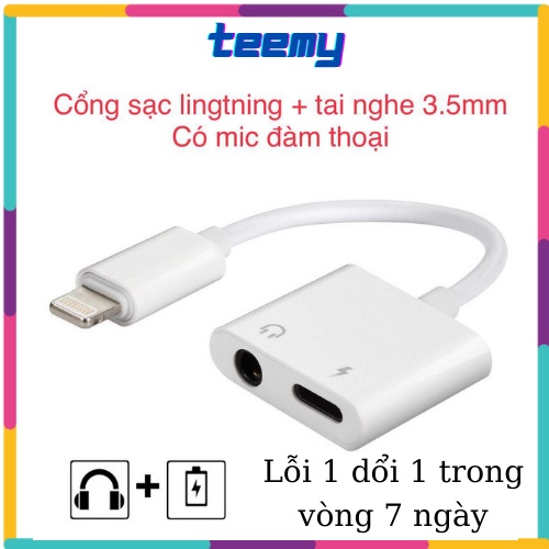 Jack chuyển đổi tai nghe IPvừa sạc Vừa Cắm Tai Nghe Chia 2 Cổng Cho IPtablet táo(bắt bluetooth)