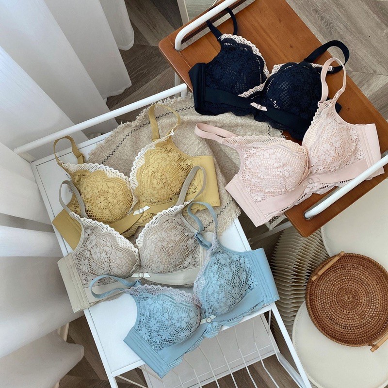 Bộ lót ren cao cấp không gọng-Nâng ngực đỉnh cao đệm hơi 3cm | BigBuy360 - bigbuy360.vn