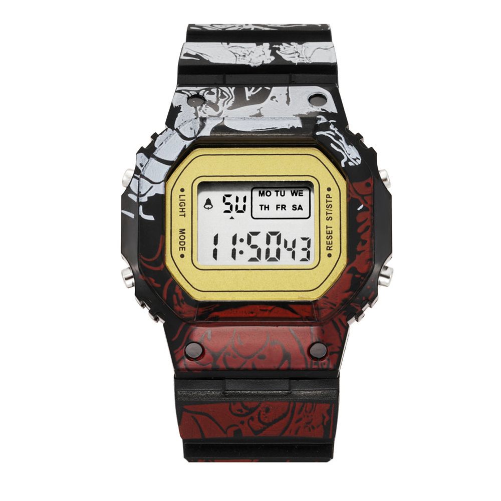 Đồng hồ điện tử đa năng chống thấm nước chống rơi họa tiết hoạt hình Luffy