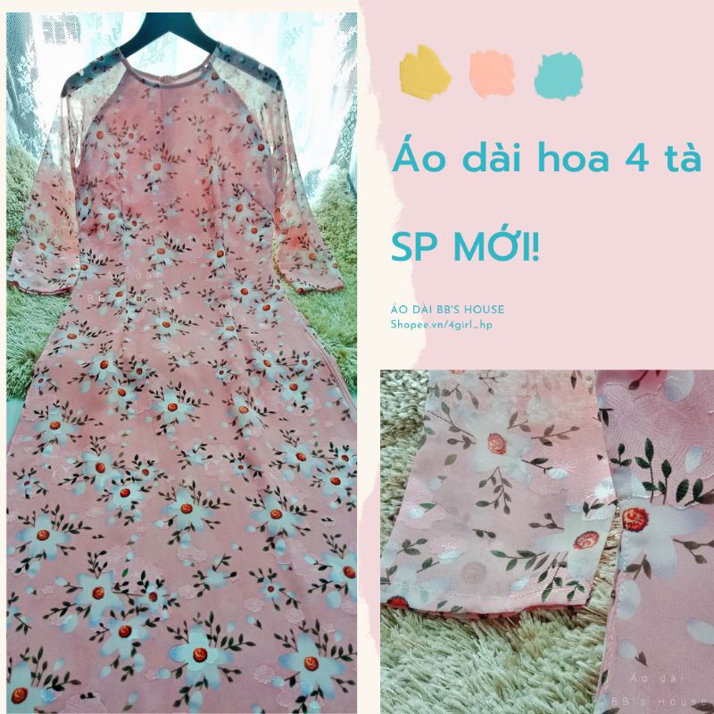 Áo dài nữ 4 tà hoa đại màu tôn da