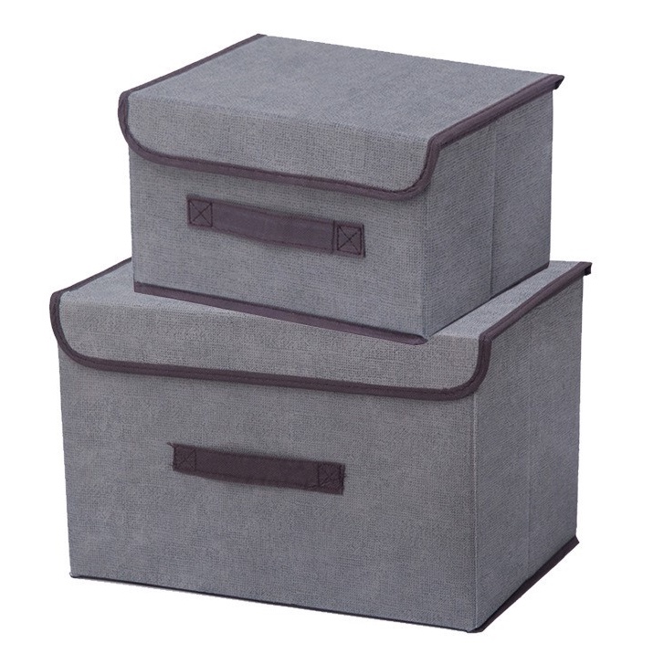 [Thánh chứa chăn ga] Hộp túi vải gấp gọn đựng đồ đa năng có nắp decor nhà cửa