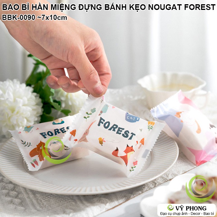 BAO BÌ TÚI NHỰA HÀN MIỆNG 7x10 cm OPP ĐỰNG BÁNH KẸO NOUGAT ĐẬU PHỘNG PHONG CÁCH HÀN QUỐC FOREST BBK-0090