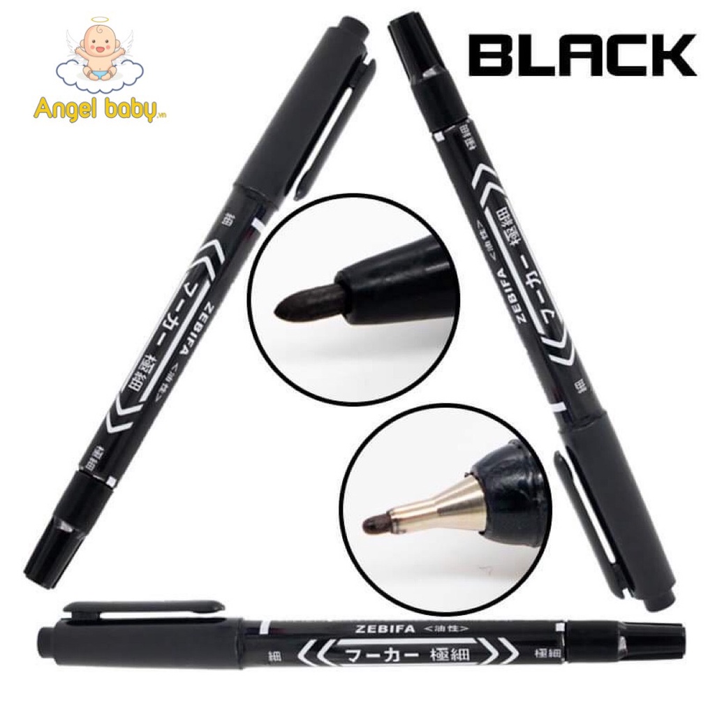 Bút viết lông dầu 2 đầu Zebili / Bút viết kính CD không xóa được MO-120