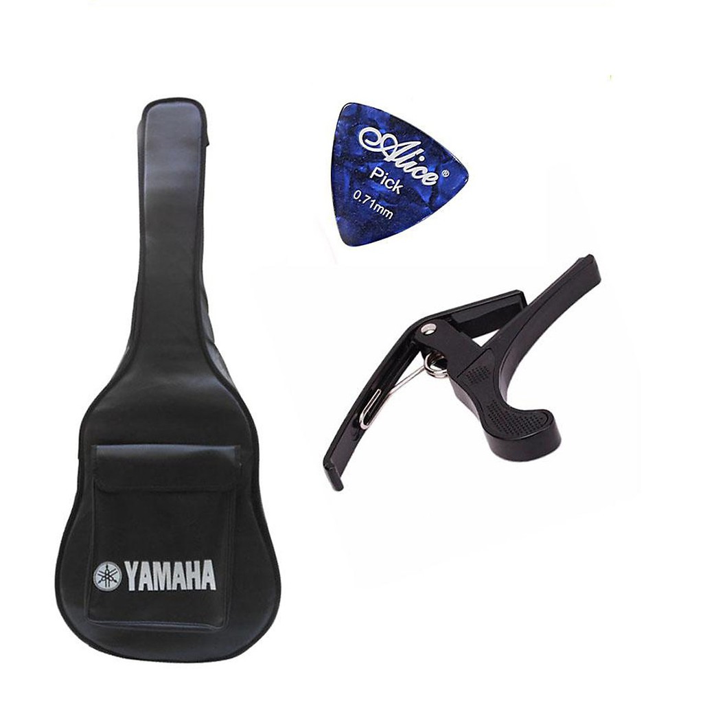 Bao da Guitar Yamaha 3 lớp + Capo thép chống gỉ + Phím gảy
