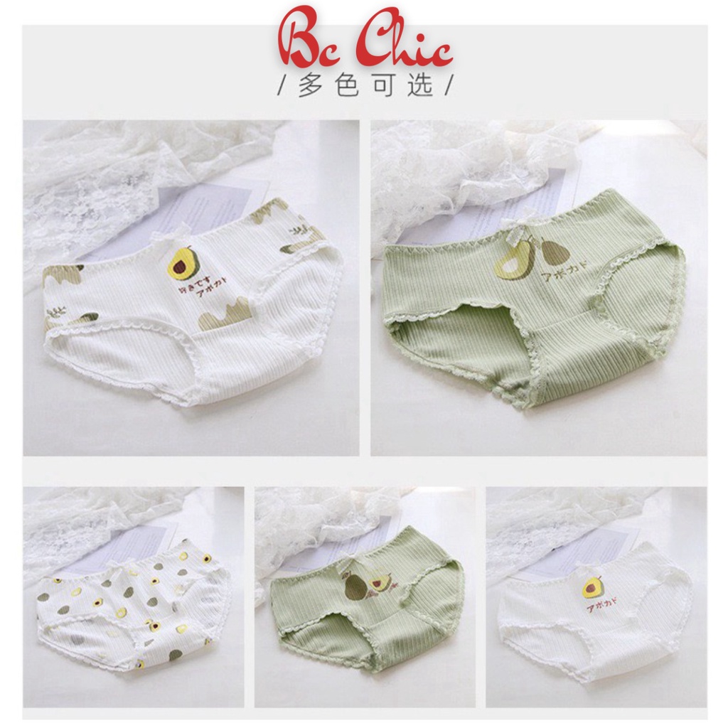 Quần lót nữ gân tăm trái bơ thoáng khí mềm mại lên dáng sexy SET Bơ Matcha Q127 BC_CHIC LINGERIE