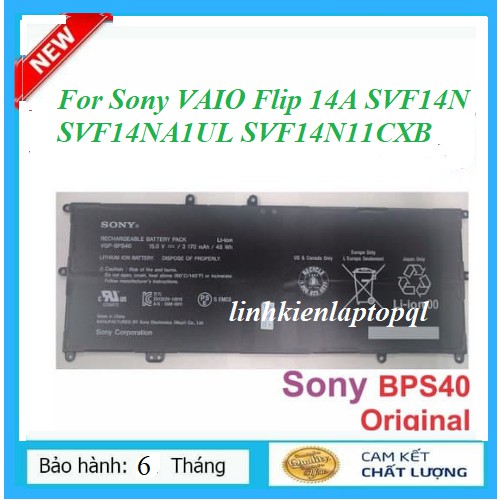 Pin Laptop Sony VAIO Flip 14A SVF14N SVF14NA1UL SVF14N11CXB - Sony BPS40 HÀNG NHẬP KHẨU