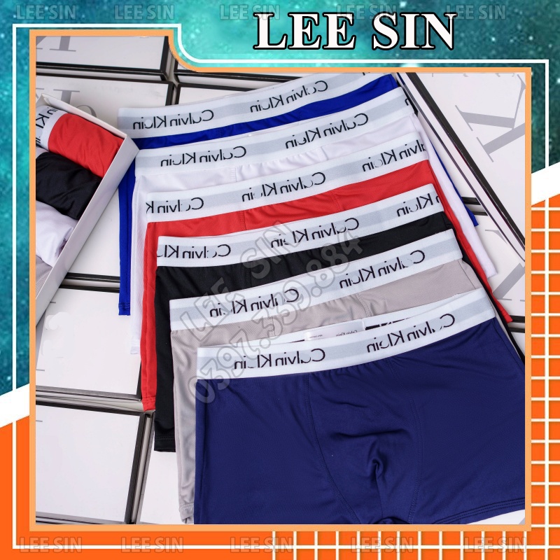 Quần lót nam Boxer thun lạnh Cotton, sịp đùi nam đẹp, quần lót nam đùi co dãn 4 chiều SD02 (Che Tên) - LeeSin