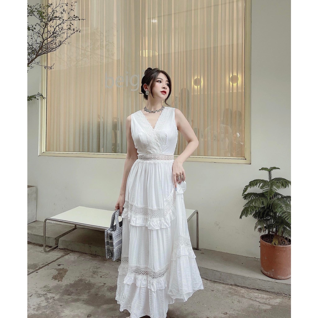 VÁY THÔ VIỀN REN TRẮNG