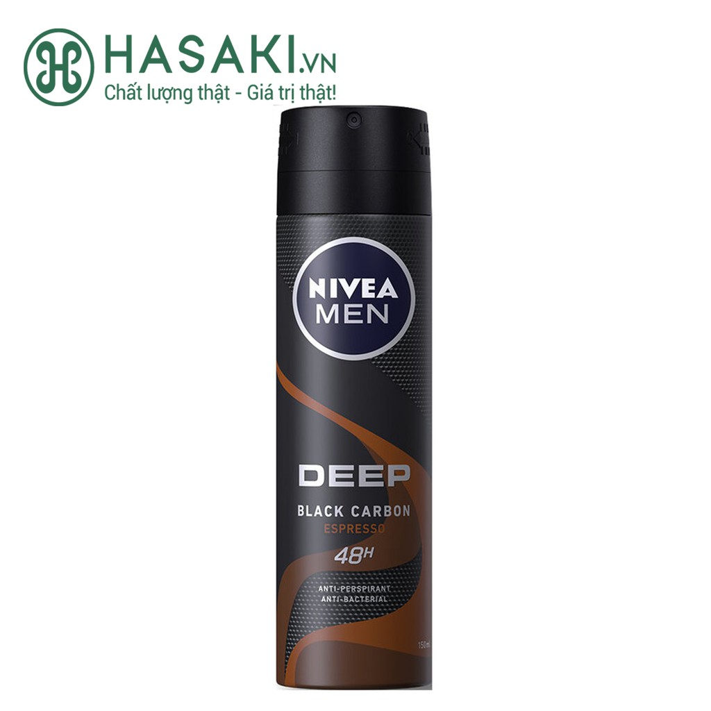 Xịt Khử Mùi Cho Nam Nivea Than Hoạt Tính Deep Black Charcoal 150ml
