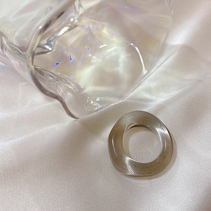 1 Nhẫn Acrylic Trong Suốt Phong Cách Hàn Quốc Cho Nữ