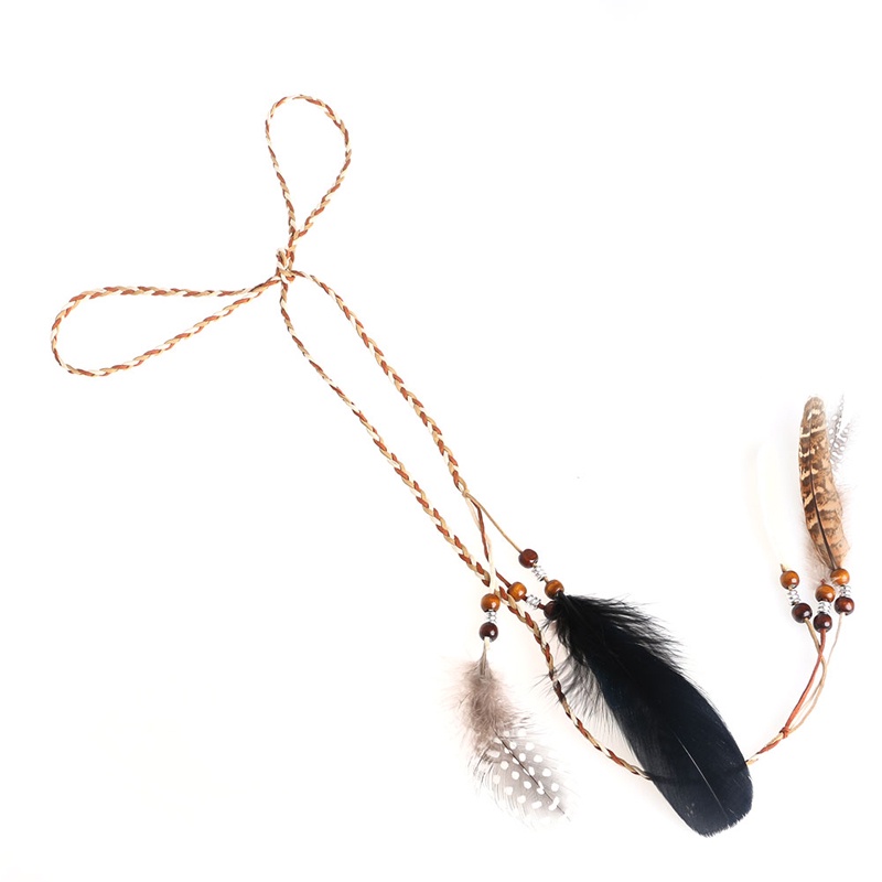 Băng Đô Cài Tóc Đính Lông Vũ Phong Cách Boho Ấn Độ
