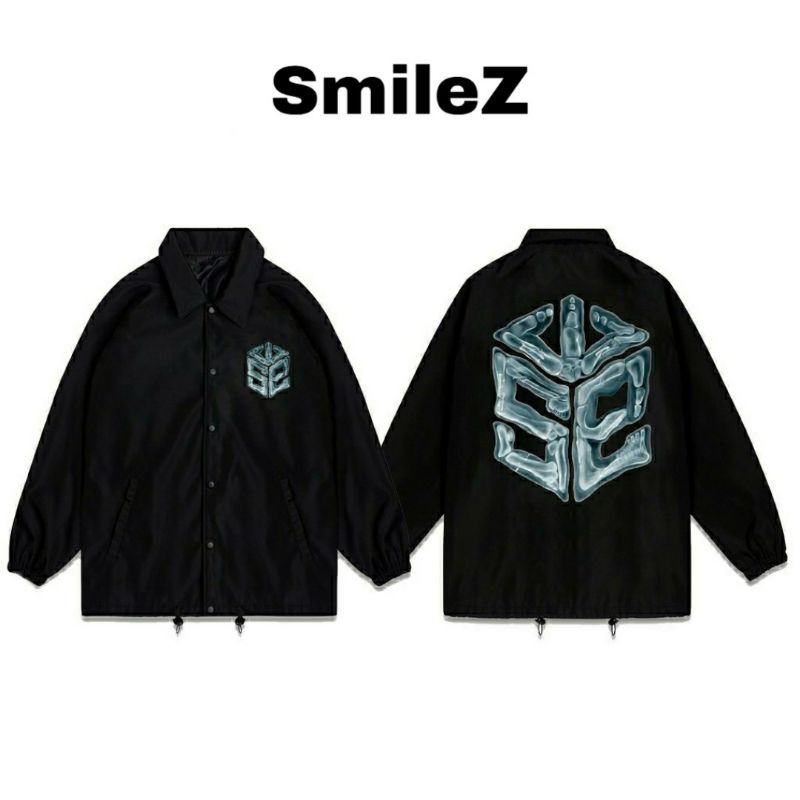 [Vải dày] Áo khoác SWE Xương Jacket unisex form rộng cổ bẻ dù 2 lớp SmileZ