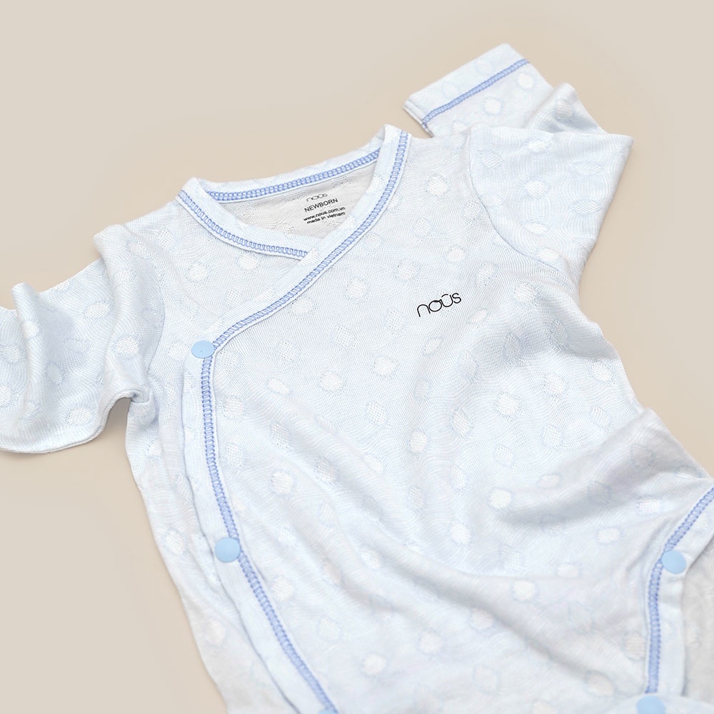 Bodysuit trẻ em cài lệch 3 màu dành cho bé sơ sinh thương hiệu Nous NB chất liệu NU air cao cấp